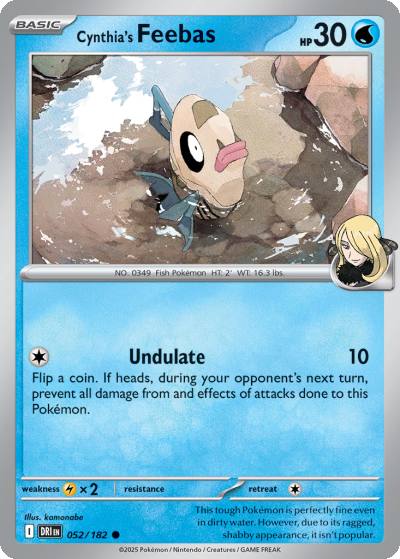Cynthia's Feebas 52/182 Destined Rivals Pokemon card