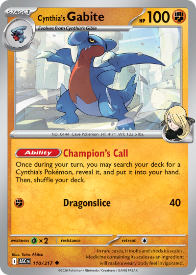 Cynthia's Gabite 110/217 Ascended Heroes Pokemon card