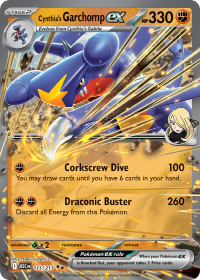 Cynthia's Garchomp ex 111/217 Ascended Heroes Pokemon card