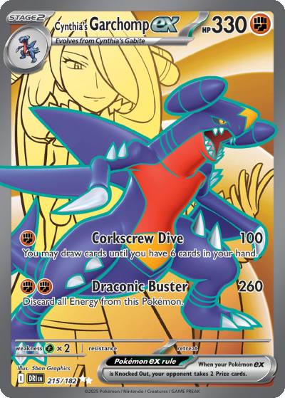 Cynthia's Garchomp ex 215/182 Destined Rivals Pokemon card