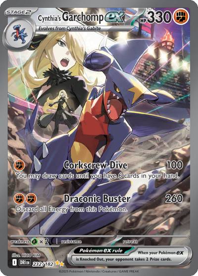 Cynthia's Garchomp ex 232/182 Destined Rivals Pokemon card
