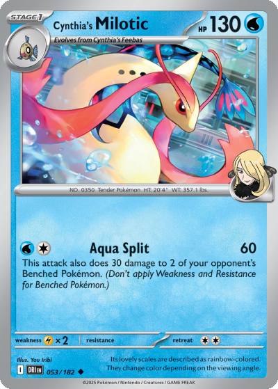Cynthia's Milotic 53/182 Destined Rivals Pokemon card