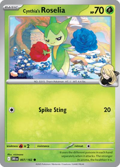 Cynthia's Roselia 7/182 Destined Rivals Pokemon card