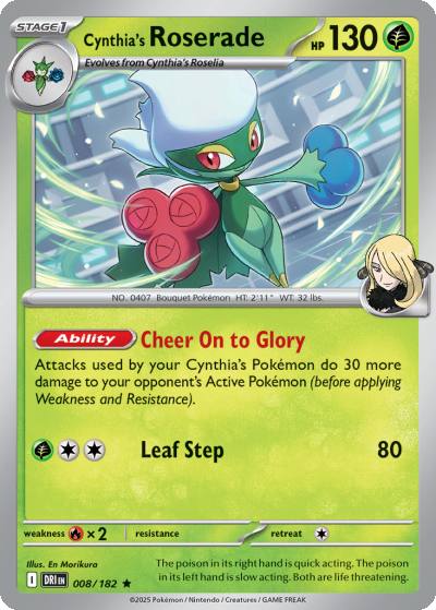 Cynthia's Roserade 8/182 Destined Rivals Pokemon card