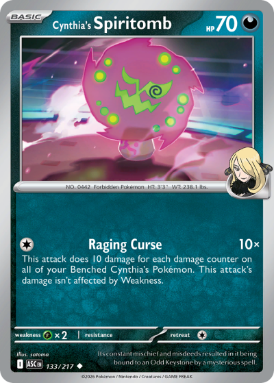 Cynthia's Spiritomb 133/217 Ascended Heroes Pokemon card
