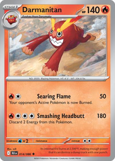 Darmanitan 14/86 Black Bolt Pokemon card