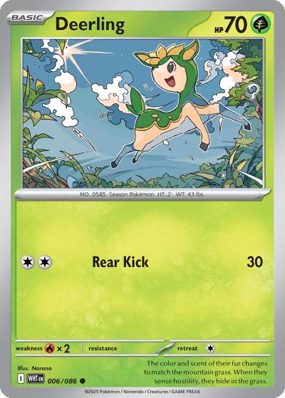 Deerling 6/86 White Flare Pokemon card