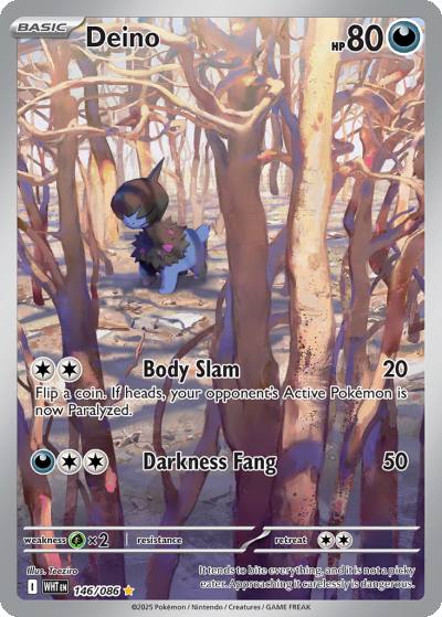 Deino 146/86 White Flare Pokemon card