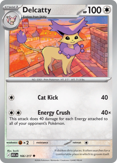 Delcatty 166/217 Ascended Heroes Pokemon card