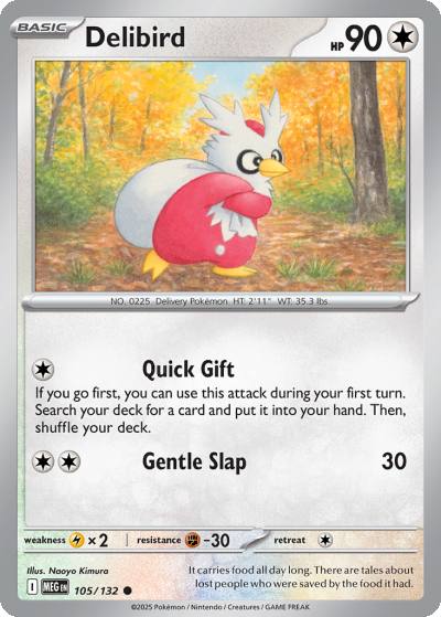 Delibird 105/132 Mega Evolution Pokemon card