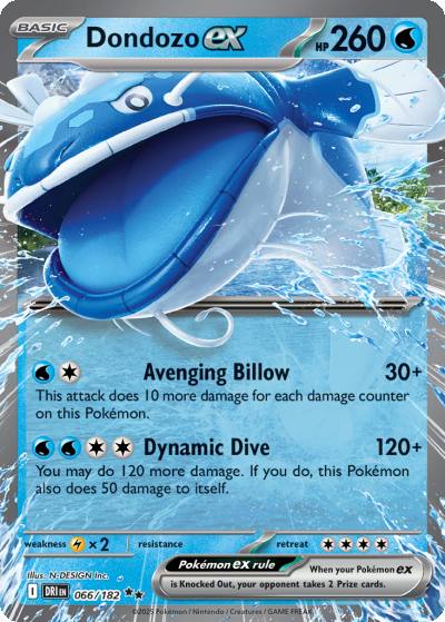 Dondozo ex 66/182 Destined Rivals Pokemon card