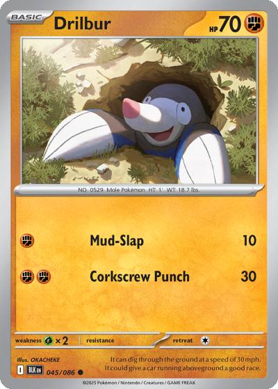 Drilbur 45/86 Black Bolt Pokemon card