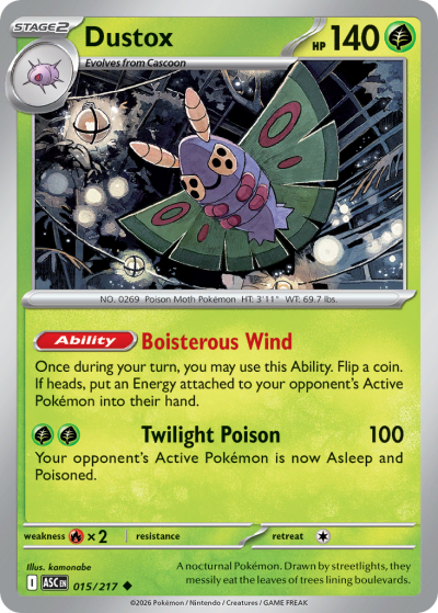 Dustox 15/217 Ascended Heroes Pokemon card