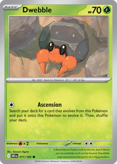 Dwebble 11/182 Destined Rivals Pokemon card