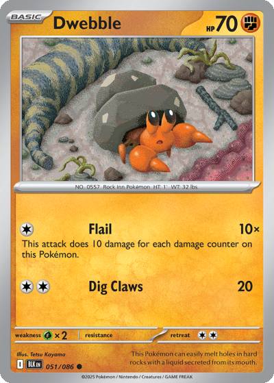 Dwebble 51/86 Black Bolt Pokemon card
