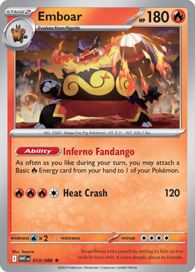 Emboar 13/86 White Flare Pokemon card