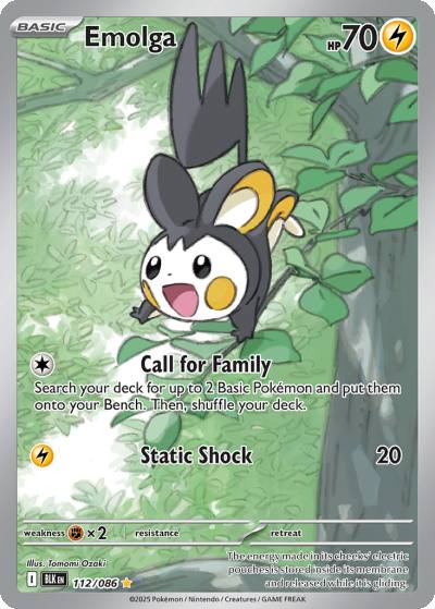 Emolga 112/86 Black Bolt Pokemon card