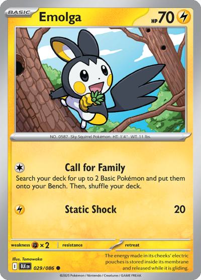 Emolga 29/86 Black Bolt Pokemon card