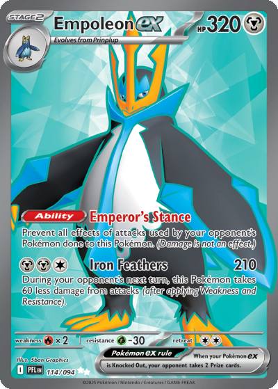 Empoleon ex 114/94 Phantasmal Flames Pokemon card