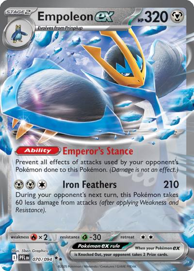 Empoleon ex 70/94 Phantasmal Flames Pokemon card