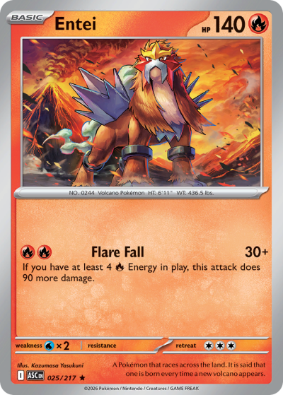 Entei 25/217 Ascended Heroes Pokemon card