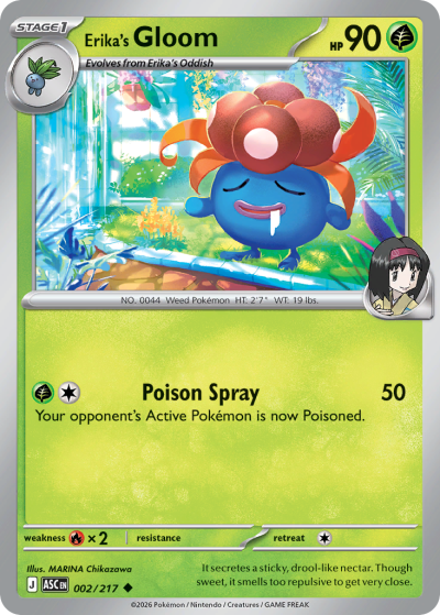 Erika's Gloom 2/217 Ascended Heroes Pokemon card