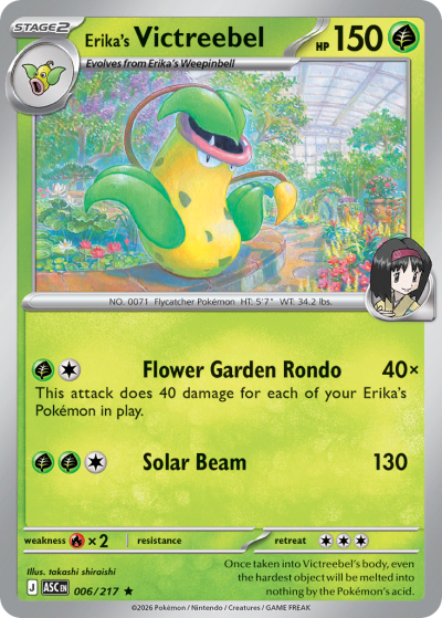 Erika's Victreebel 6/217 Ascended Heroes Pokemon card