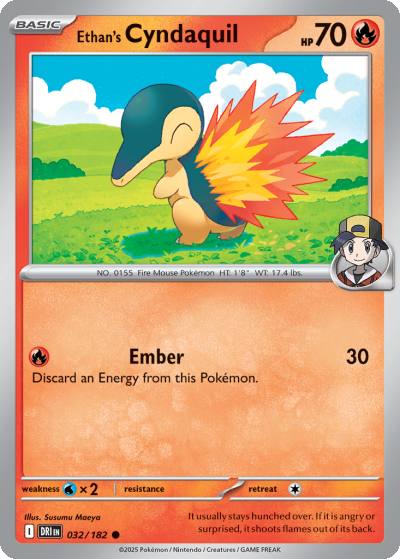 Ethan's Cyndaquil 32/182 Destined Rivals Pokemon card