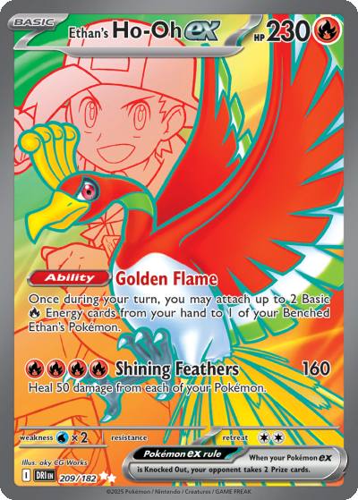 Ethan's Ho-Oh ex 209/182 Destined Rivals Pokemon card