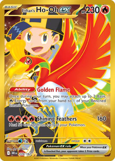Ethan's Ho-Oh ex 239/182 Destined Rivals Pokemon card