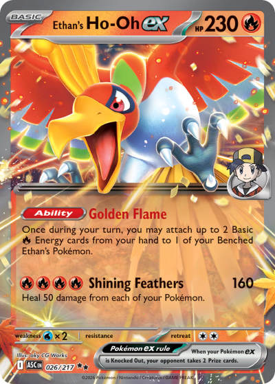 Ethan's Ho-Oh ex 26/217 Ascended Heroes Pokemon card