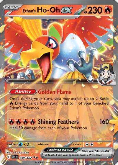 Ethan's Ho-Oh ex 39/182 Destined Rivals Pokemon card