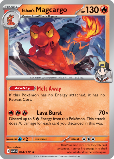 Ethan's Magcargo 24/217 Ascended Heroes Pokemon card