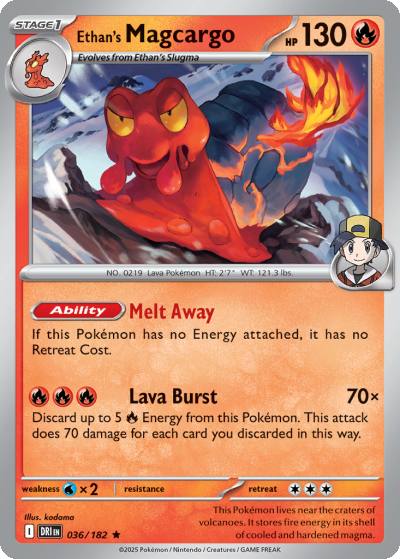 Ethan's Magcargo 36/182 Destined Rivals Pokemon card