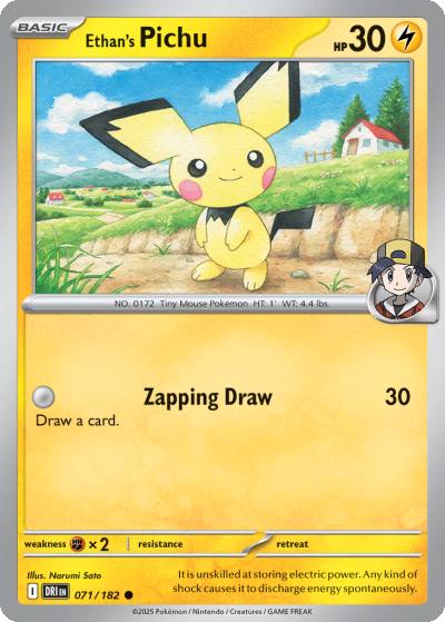 Ethan's Pichu 71/182 Destined Rivals Pokemon card