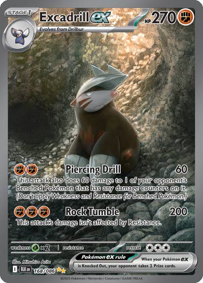 Excadrill ex 168/86 Black Bolt Pokemon card