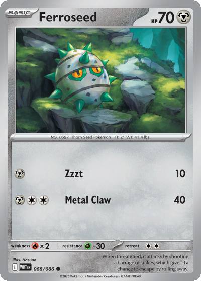 Ferroseed 68/86 White Flare Pokemon card