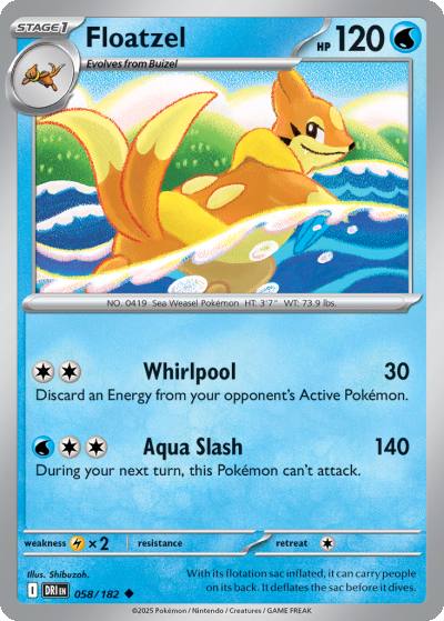 Floatzel 58/182 Destined Rivals Pokemon card