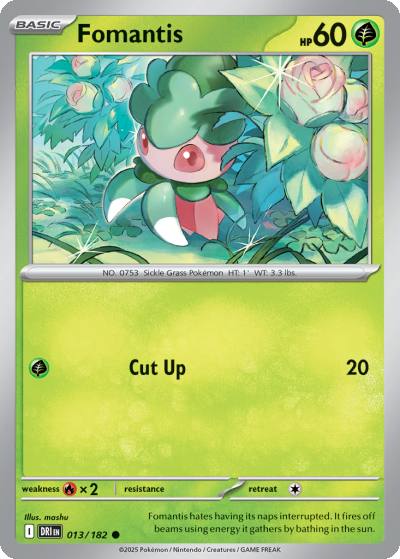 Fomantis 13/182 Destined Rivals Pokemon card