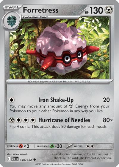 Forretress 140/182 Destined Rivals Pokemon card