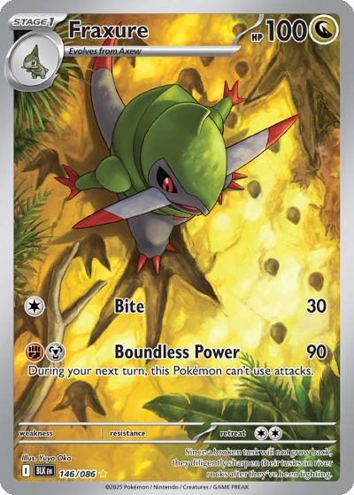 Fraxure 146/86 Black Bolt Pokemon card