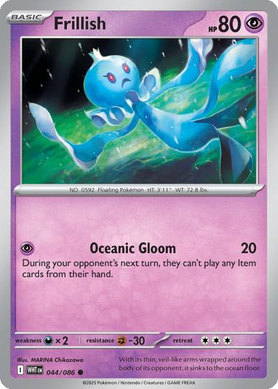 Frillish 44/86 White Flare Pokemon card