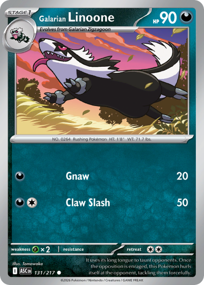 Galarian Linoone 131/217 Ascended Heroes Pokemon card