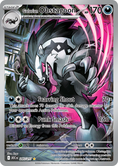 Galarian Obstagoon 245/217 Ascended Heroes Pokemon card