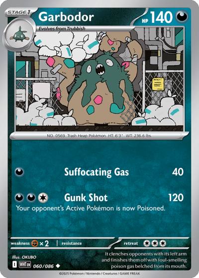 Garbodor 60/86 White Flare Pokemon card