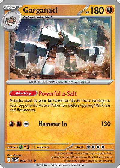 Garganacl 84/132 Mega Evolution Pokemon card