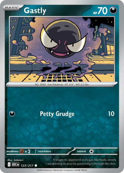 Gastly 123/217 Ascended Heroes Pokemon card