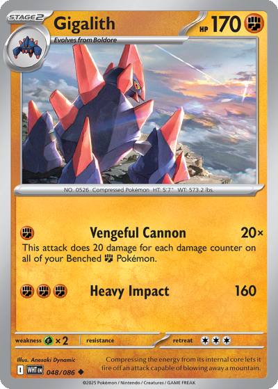 Gigalith 48/86 White Flare Pokemon card