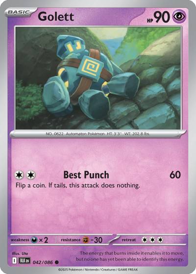 Golett 42/86 Black Bolt Pokemon card