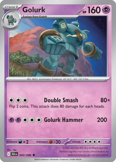 Golurk 43/86 Black Bolt Pokemon card